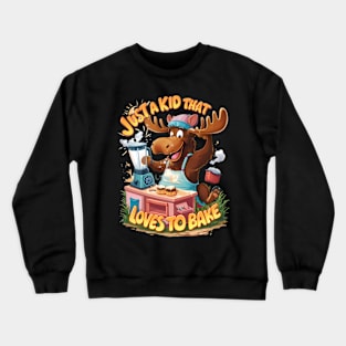 Moose Chef Cooking Up a Storm Crewneck Sweatshirt